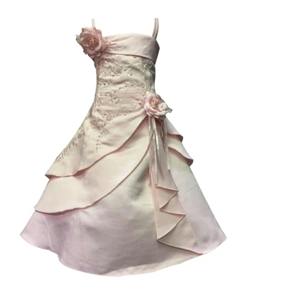 Light Pink Детские платья с вышитыми цветами для девочек; вечерние платья принцессы для детей; платье на выпускной; свадебное От 4 до 14 лет - Цвет: Light Pink