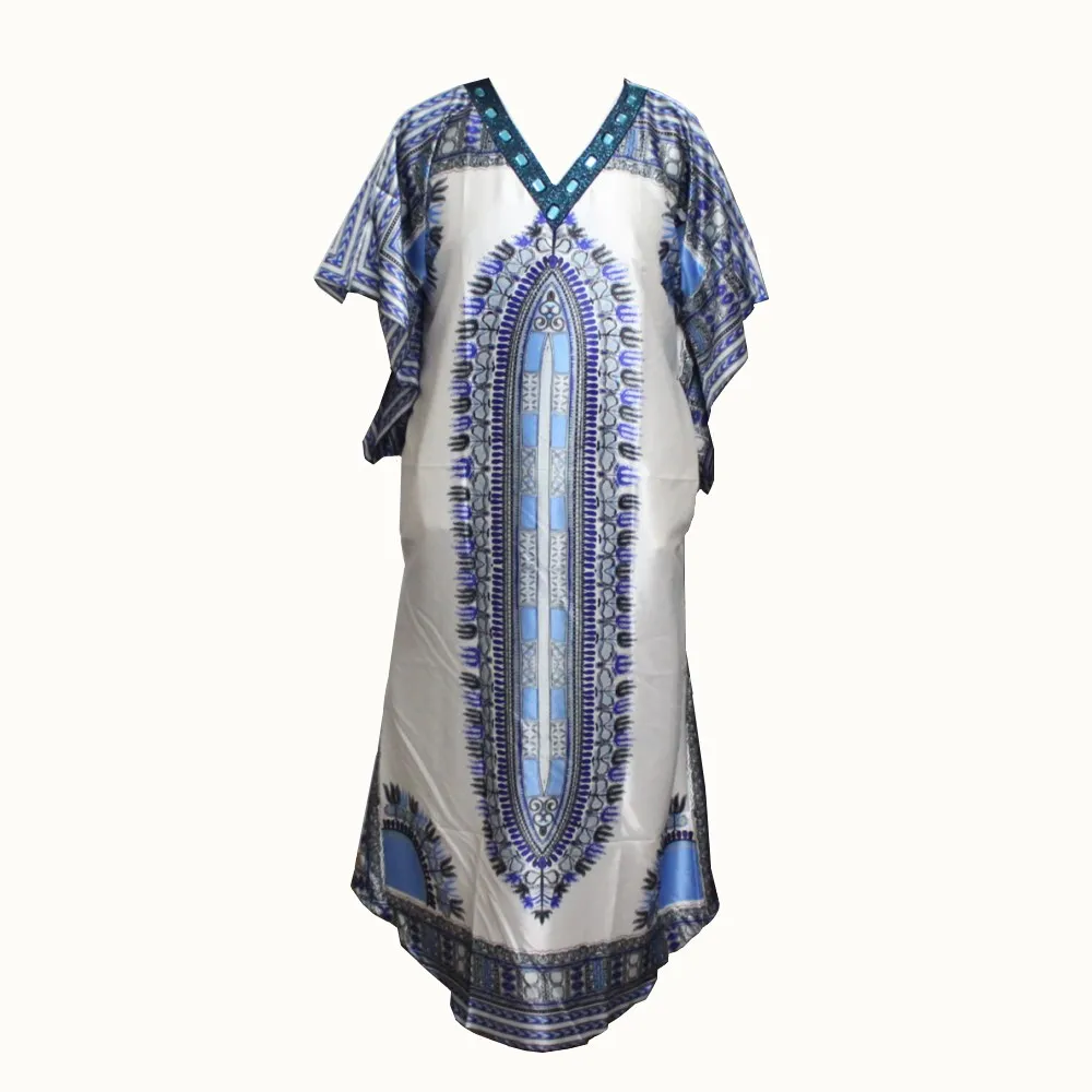 Dashikiage шелковое свободное женское Повседневное платье с акриловыми стразами модное вечернее платье Dashiki Vestidos