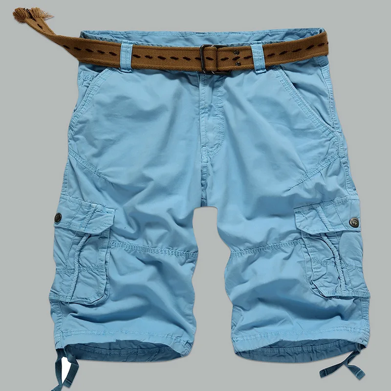 Новые модные шорты мужчин Летний стиль 2017 г. военные мульти карманы Твердые