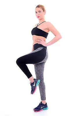 Женские Новые длинные леггинсы с высокой талией черные серые весна лето Тонкие