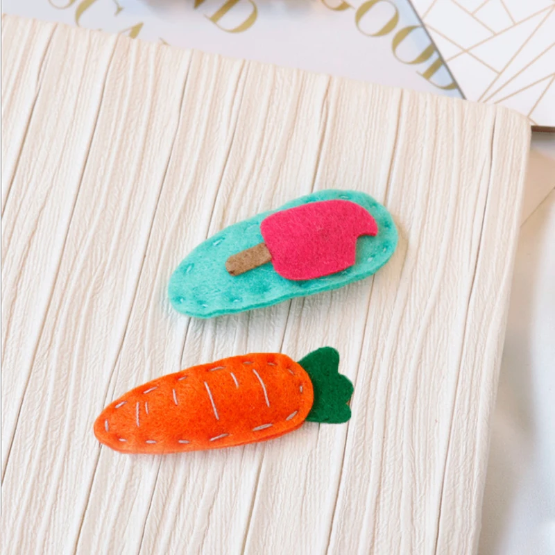 Baby Hair Clips Kids Pins Cartoon Fruit Accessories For Girls Princess Cute Carrot Strawberry Barrettes |