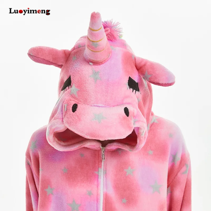 Новая Пижама с единорогом Kugurumi для взрослых и женщин пижама животными теплая