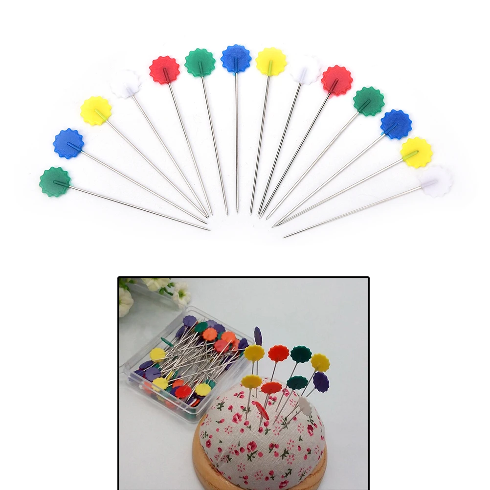 1 100 шт Лоскутная игла ремесло цветок кнопка головы булавки вышивка для DIY