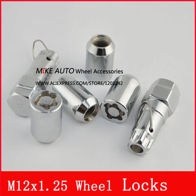 4 гайки + 2 ключа M12x1.25 колесные блокировочные противоугонная Защитная гайка