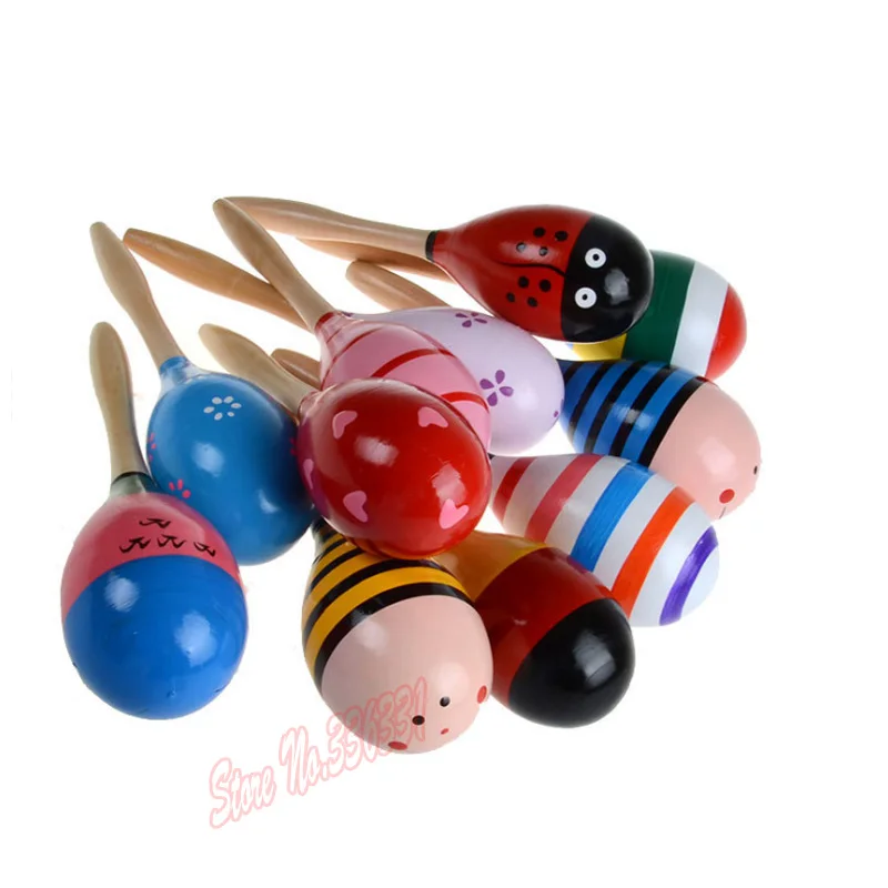 Лидер продаж новинка 2016 1 шт. детские игрушки Красочные деревянный Маракас