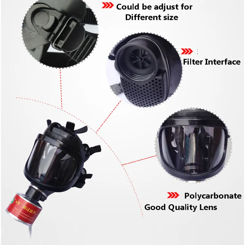 

New Spray Painting Respirator Large Vision Full Face Gas Mask Industry Safety Work Vocational Protection Gas Mask Respirator