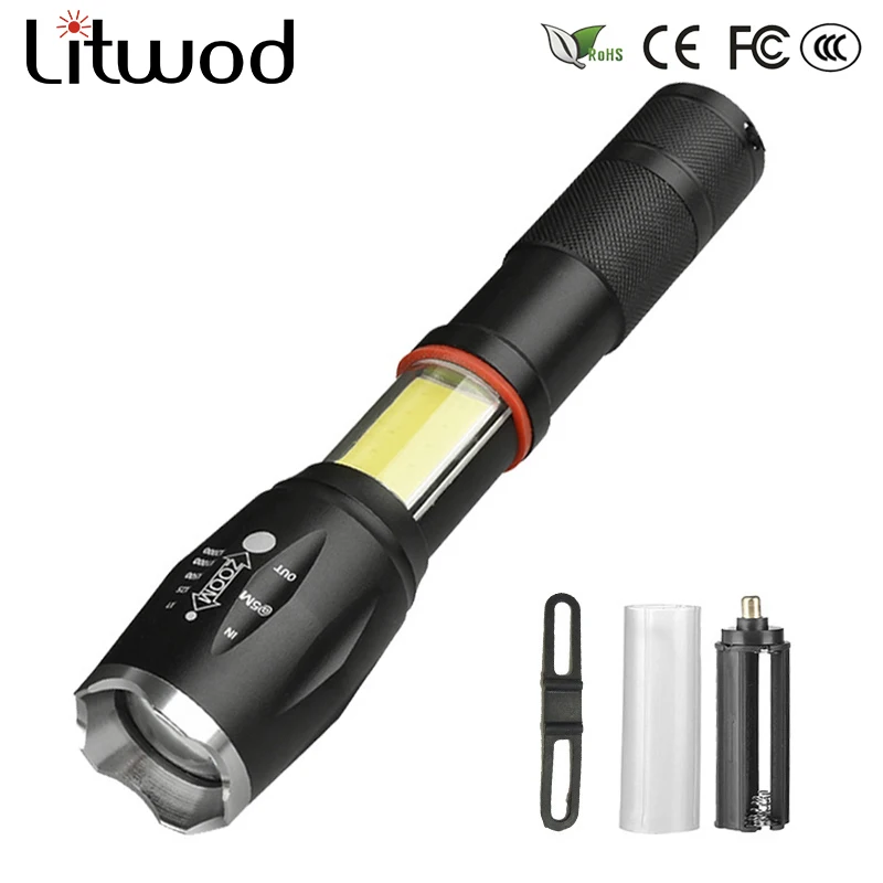Litwod z251005A светодиодный фонарик 5000лм XML L2 + COB водонепроницаемый фонарь