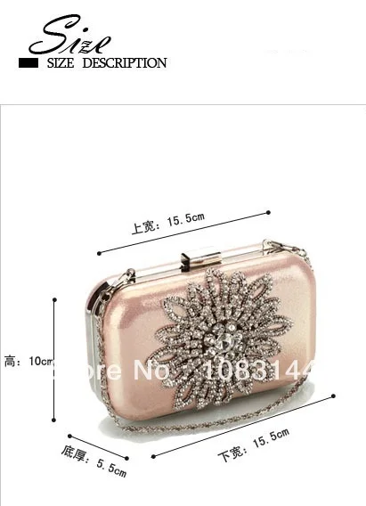 Luxury vintage women clutch party bags evening purse handbag Rhinestone Crystal Flowers shining 2014 New Brand gift wedding | Багаж и