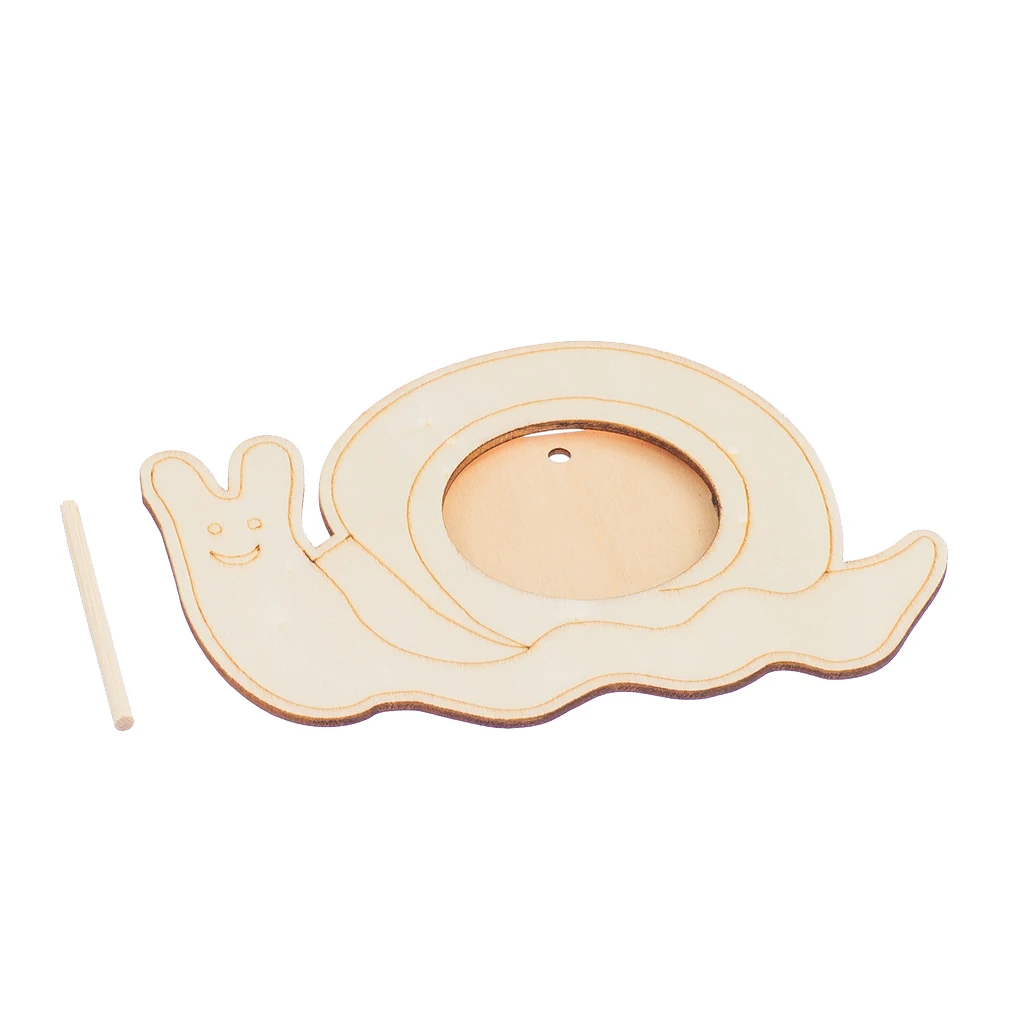 Необработанная деревянная фоторамка с улиткой Декор Дети DIY картина рамка