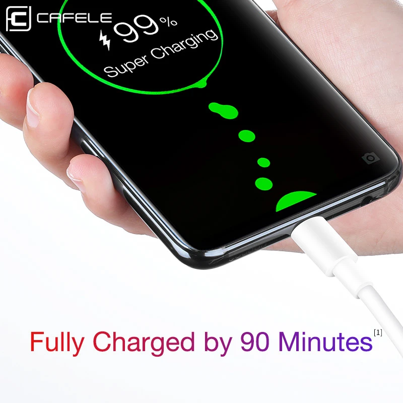 Cafele 1 м USB C кабель 5A оригинальный тип для Huawei Mate 20 супер быстрая зарядка TPE передачи