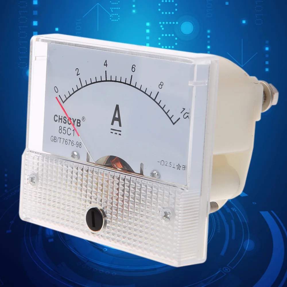 

0-10A Analog DC Current Panel Meter Amperemeter Rectangle Measuring Detector Tester Tools New 2018