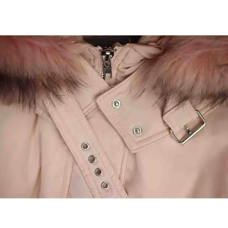 Зимняя куртка женская 2018 бренд большой енот меховой воротник капюшон пальто