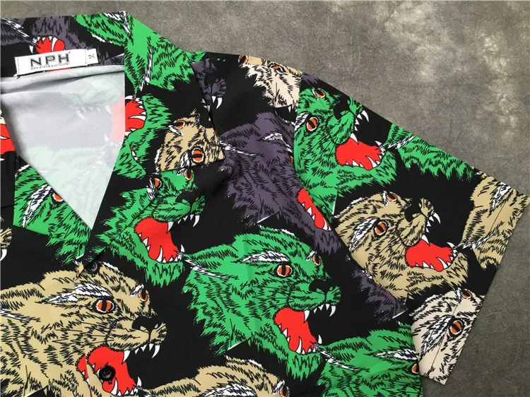 Рубашка-поло мужская в стиле панк с принтом сердитый волк хип-хоп скейтборд