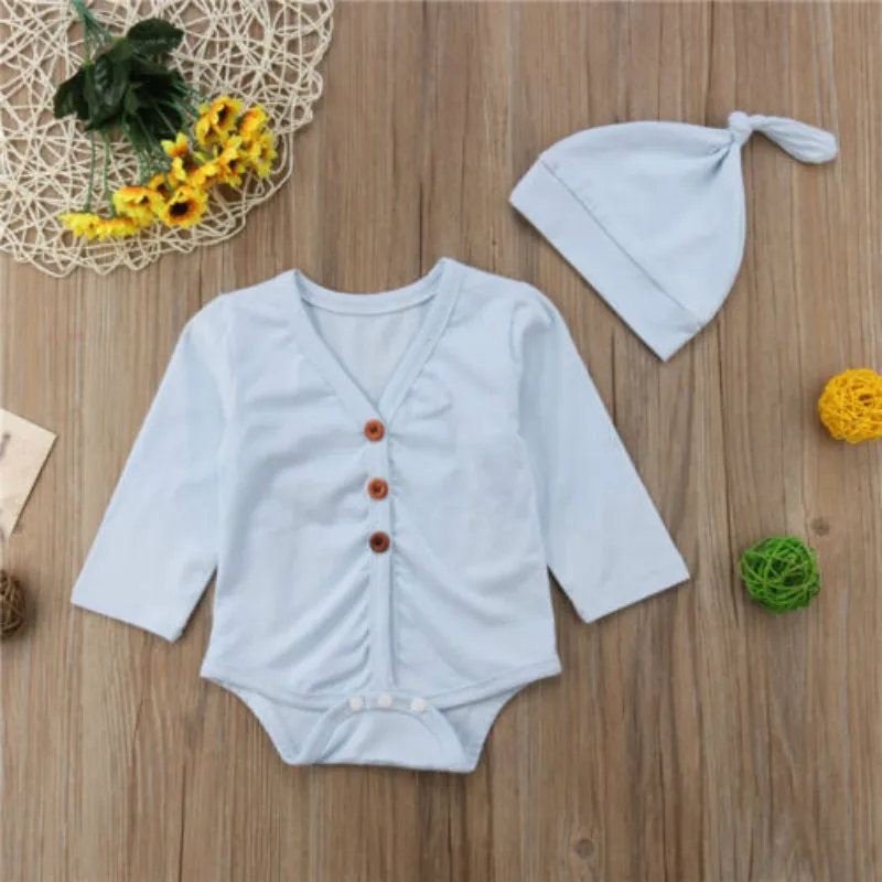 Новорожденных для маленьких девочек комбинезон мальчиков комбинезоны Top Hat