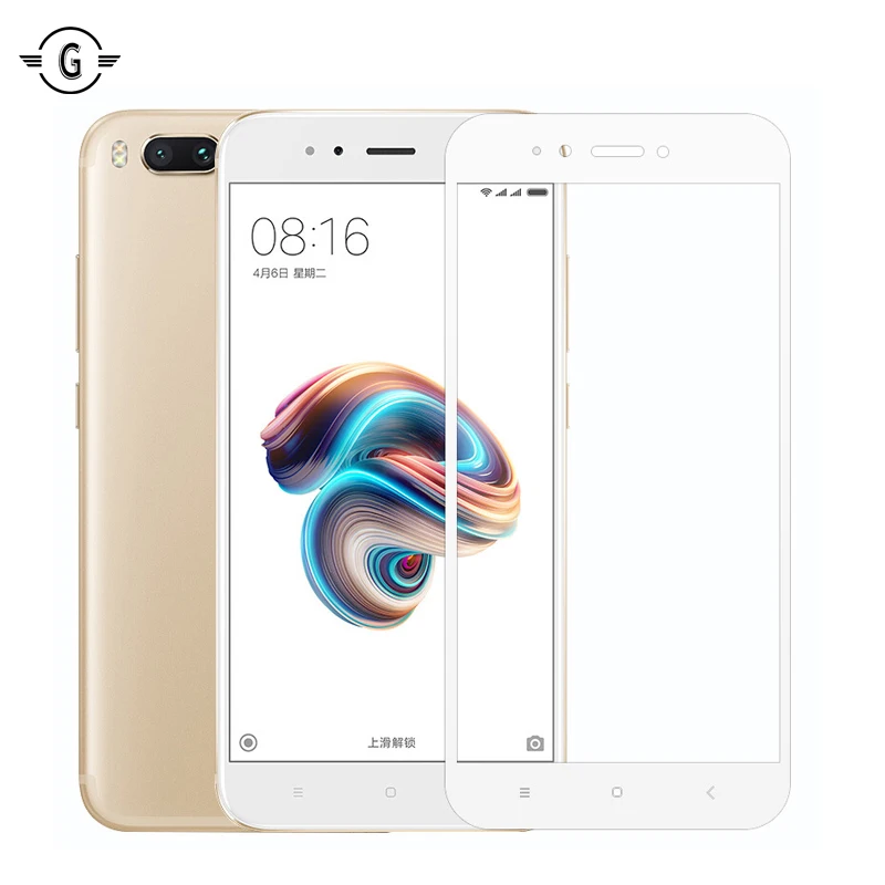 

Full Cover Protector MIA1 MI A1 Tempered Glass Full Screen Protective film For Xiaomi Mi 5X A1 glass Screen Protector gold white