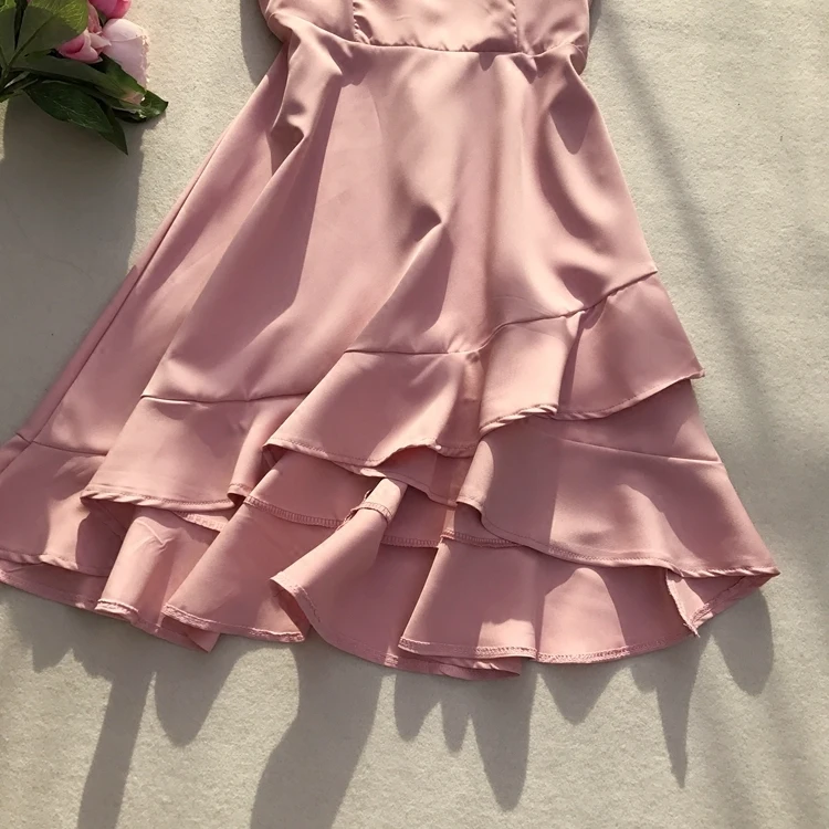 Женское платье без рукавов ALPHALMODA повседневное однотонное асимметричное с