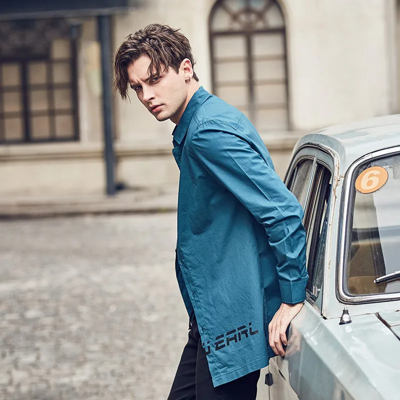 Мужская длинная рубашка из натурального хлопка с длинным рукавом|mens dress shirts|quality