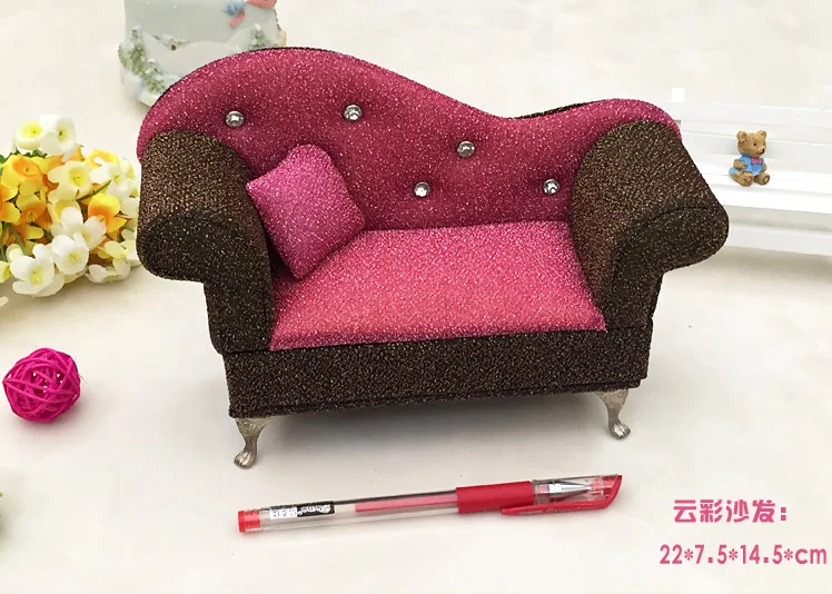 Мода мини кукольный домик мебель мягкий диван подходит для 1/6 BJD стул коробка