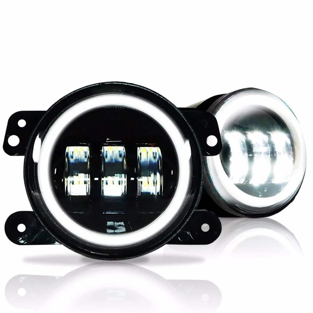 DOT 2X4 дюймов светодиодный Белый Halo Противотуманные фары для Jeep Wrangler JK Dodge Magnum Journey 300C(Белый Halo