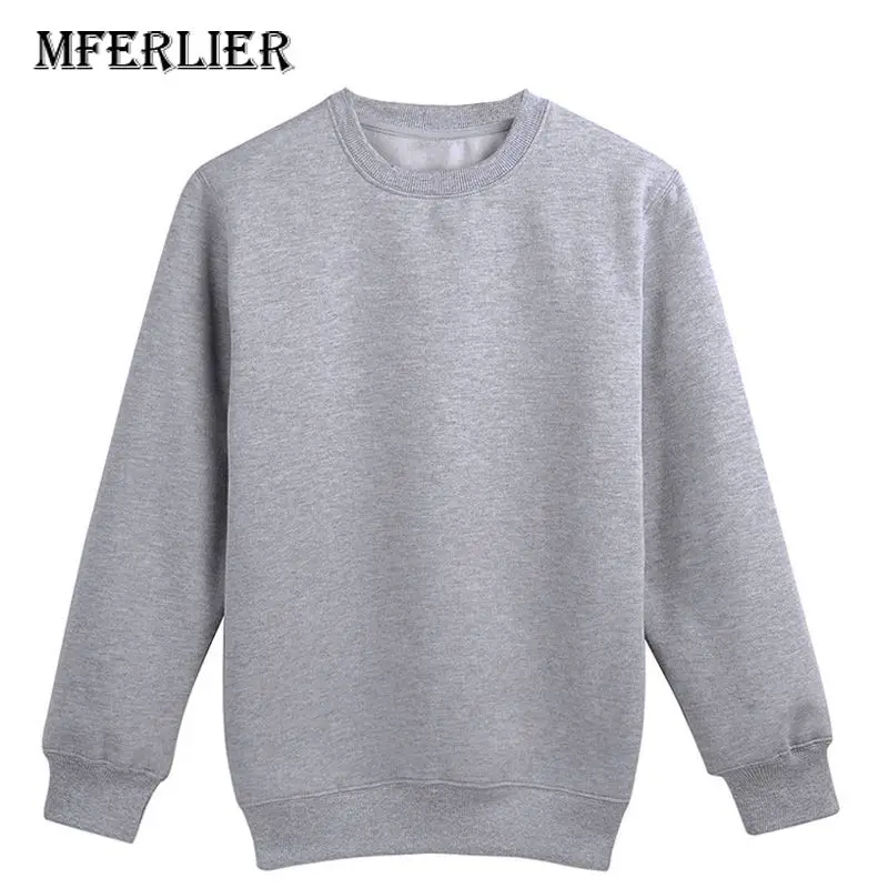 Серый MFERLIER, Осень-зима, мужские толстовки, 4XL, 5XL, 6XL, вес 135 кг, большие размеры, мужские толстовки, плюс размер, Повседневная теплая одежда, 5 цветов - Цвет: Серый