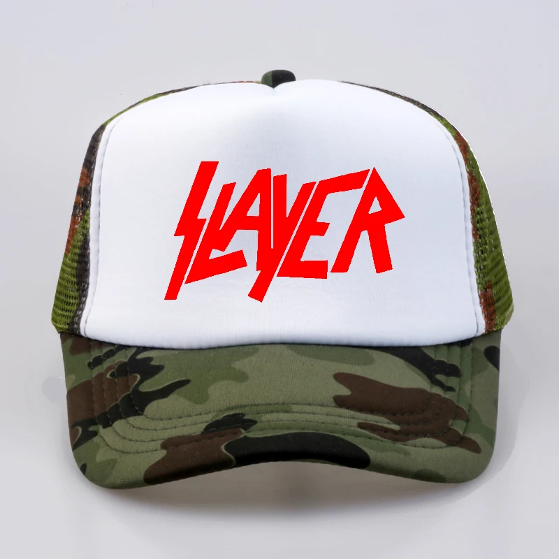 Камуфляж Горячая Распродажа, мужские бейсбольные кепки the slayer speed, металлическая Кепка, мужская летняя бейсбольная кепка в стиле панк, высокое качество, сетчатая Кепка для водителя грузовика - Цвет: Камуфляж
