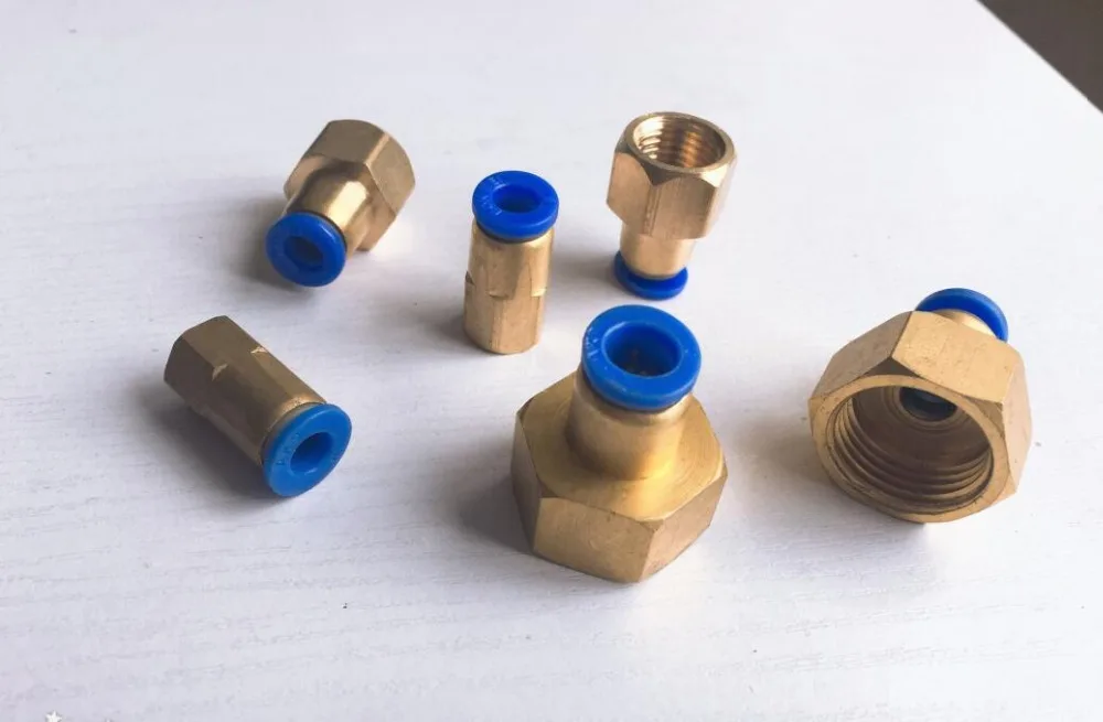 5pcs Pneumatic components PCF16-04 quick joint copper internal thread through for 16mm tube
