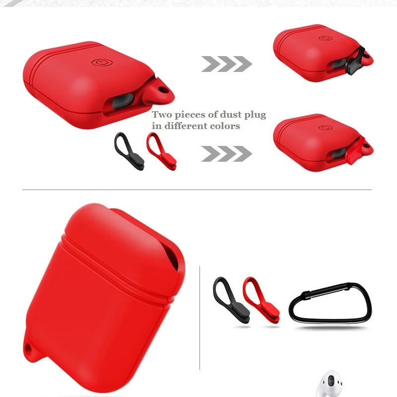 Новое поступление Силиконовая Защитная крышка чехол для гарнитура AirPods коробка