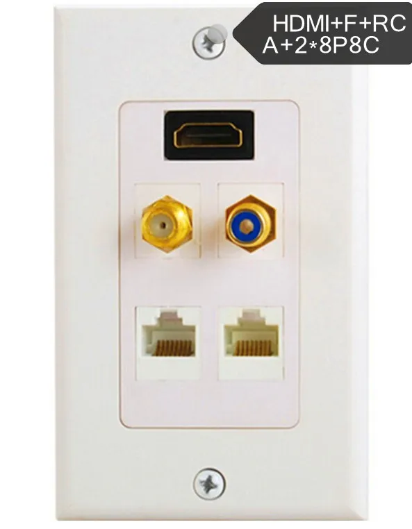 Американский HD панели F глава ТВ RCA видео RJ45 сетевой кабель настенных