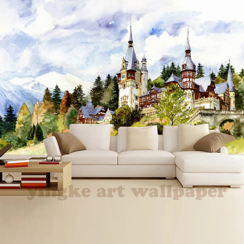 Пользовательские 3d обои Восточная Европа ручная роспись Фреска Кремль фото для