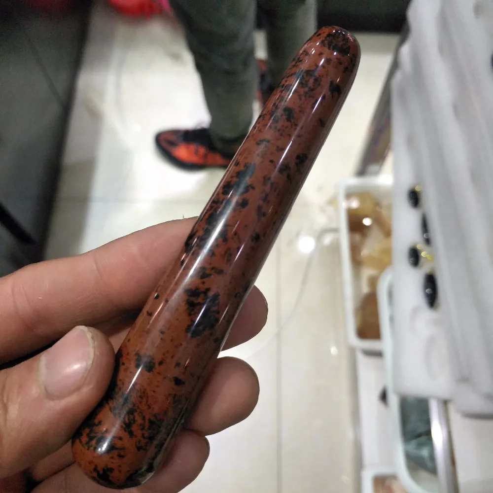 Натуральный Красный обсидиан искусственный камень волшебная йони палочка