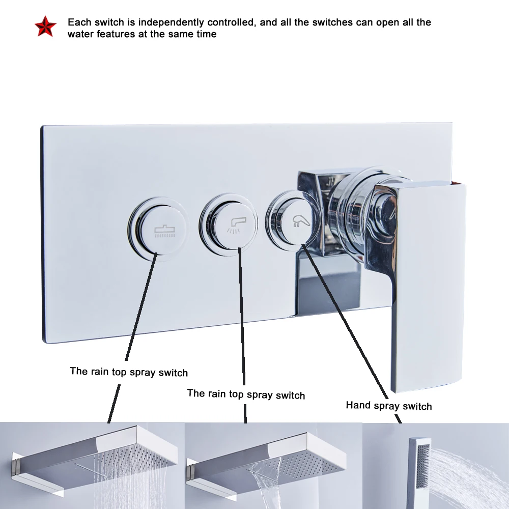 bakala two or three function device bath mixer shower exposed valve thermo bathroom faucet br 9916 free global shipping