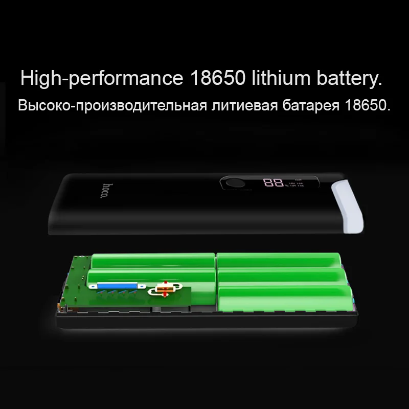 Внешний аккумулятор HOCO 15000 мАч 18650 USB светодиодный настольная лампа портативный