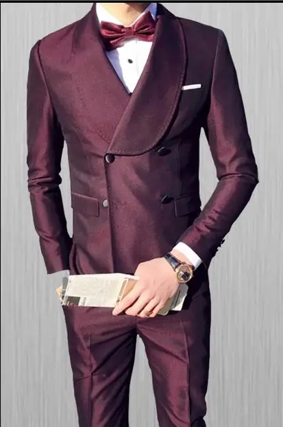 

( Jacket + Vest + Pants ) 2020 New Men's Fashion Boutique Wedding Dress Suit Three-piece Male Formal Business Casual Suits XXL