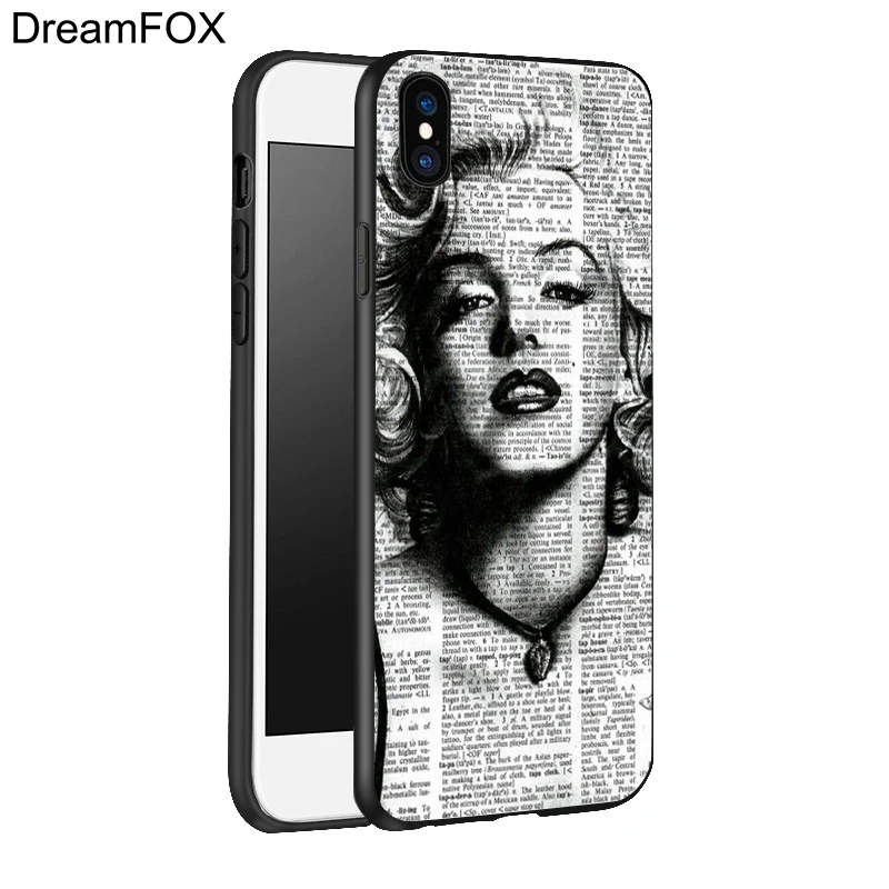 DREAMFOX L208 Marilyn Monroe Black Soft TPU Silicone Case Cover For Apple iPhone 11 Pro XR XS Max X 8 7 6 6S Plus 5 5S 5G SE |