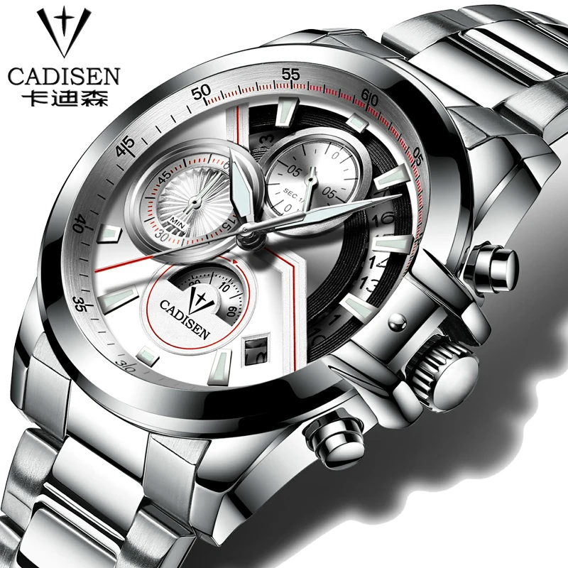 Швейцарский бренд кварцевые часы Бизнес световой мужские Из Нержавеющей стали с