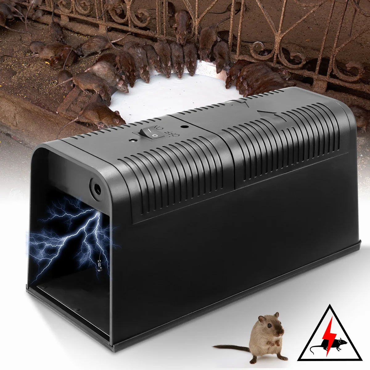 Электронная Мышь Убийца Крыс Zapper Exterminator ловушка гуманный грызун мышь ловушка устройство 235X102X113 мм DC6V