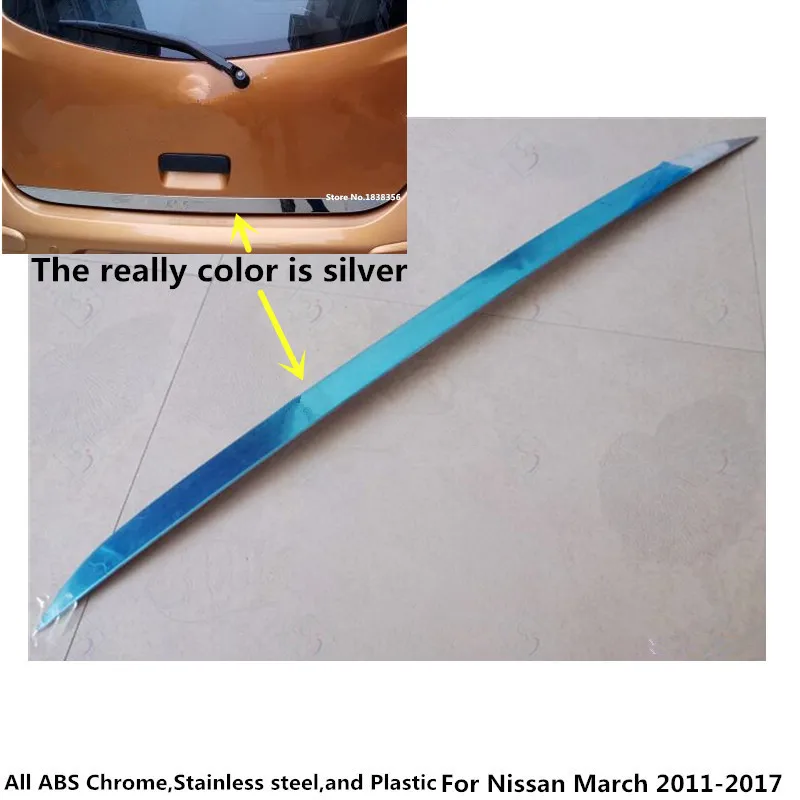 1 шт. для Nissan March 2011 2012 2013 2014 2015 2016 2017 задняя дверь из нержавеющей