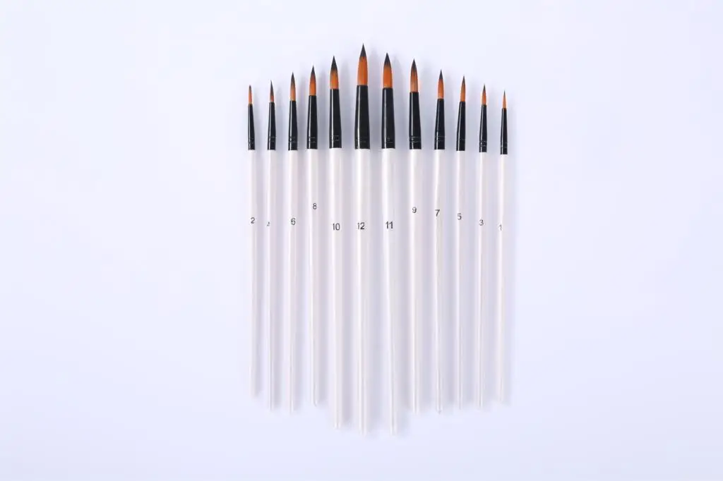 Pointed 12 шт. кисти для рисования акварельные гуаши кисти для рисования разной формы круглый острый кончик нейлоновые кисти для окрашивания волос комплект, принадлежности для живописи - Цвет: Pointed
