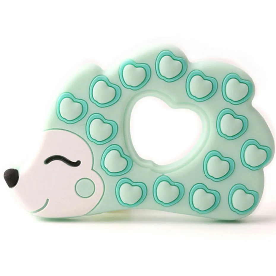 bpa free silicone Teethers Baby Silicone Beads Cute Hedgehog Toddler Biter Chew Toys Teeth Infant Toy Products | Мать и ребенок