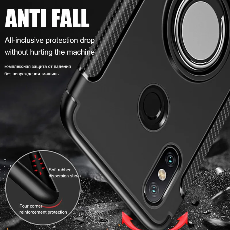 Роскошный автомобильный держатель кольцевой чехол для Xiaomi Redmi 7 Note Pro