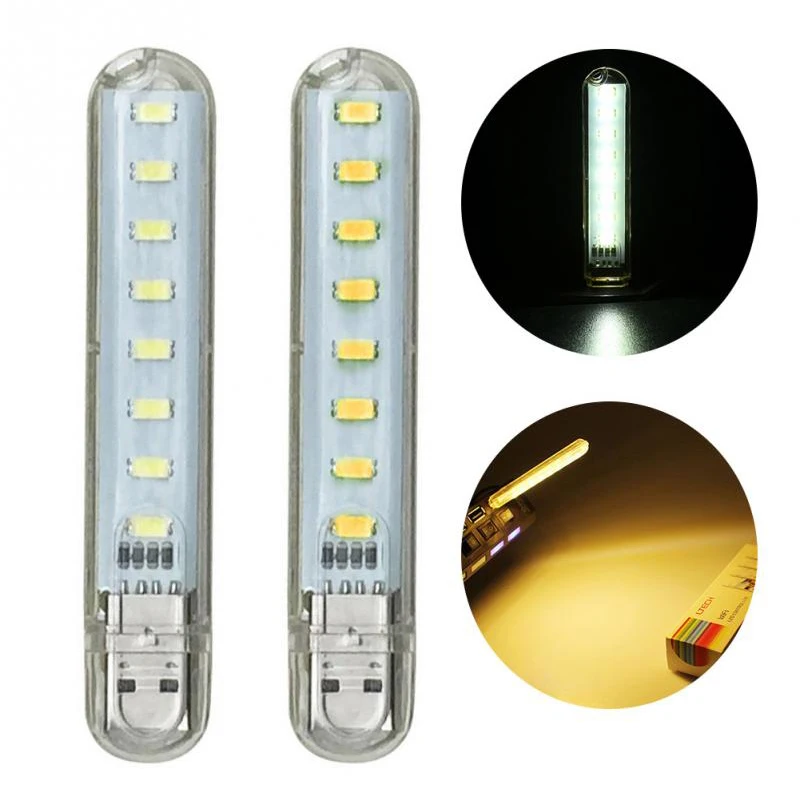 

Портативная мини-USB Светодиодная лампа для чтения, 8 светодиодов, 5730 SMD, лампа для кемпинга, светильник для ПК, ноутбуков, носветильник льник д...
