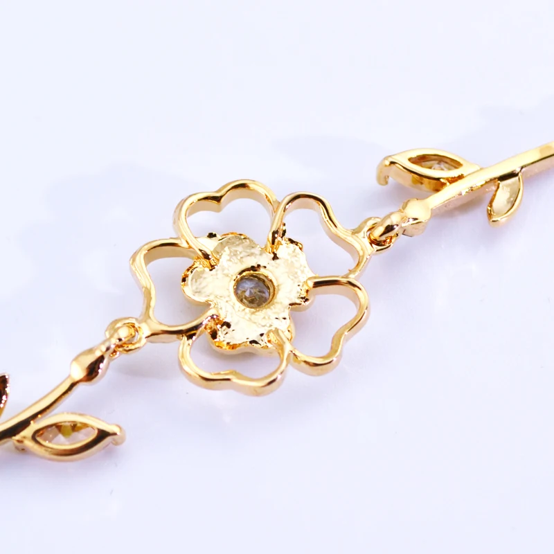 W232 AAA Цирконий Trefoil цветок женские браслеты Роскошные ювелирные изделия оптом 2017