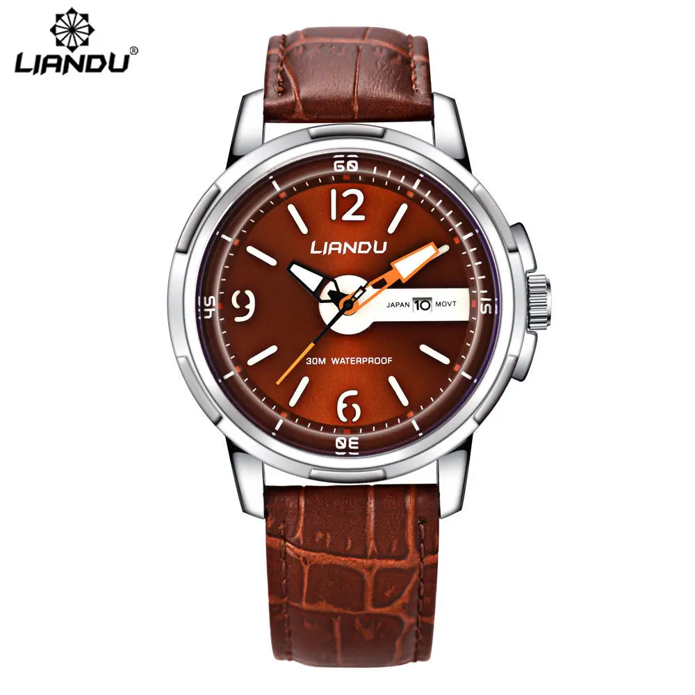 LIANDU часы мужские спорт Повседневная Часы калькулятор Световой Выгравированы