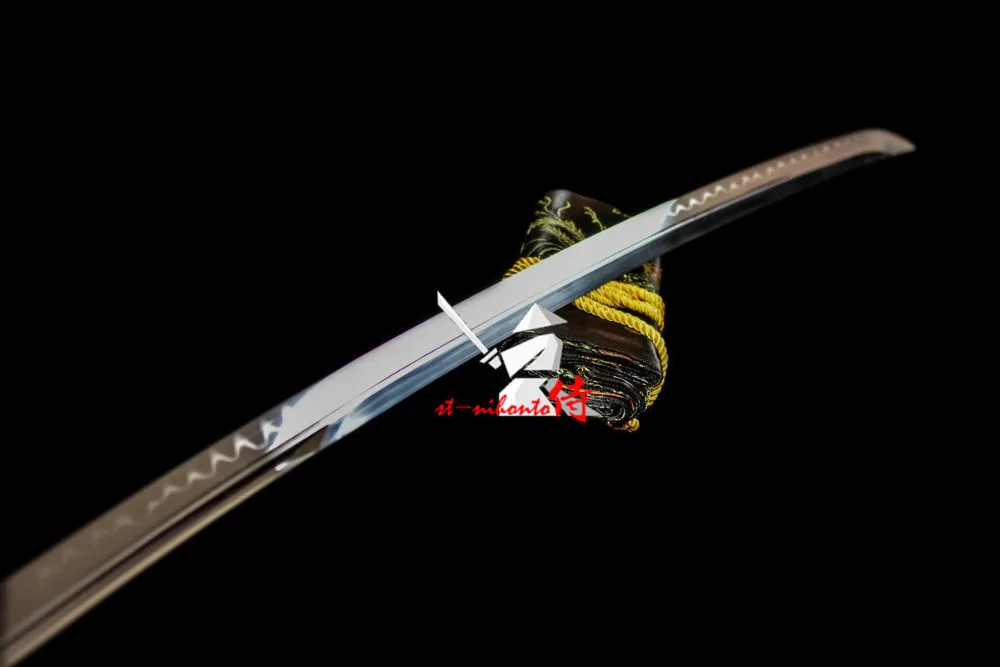 Глины закаленное NODACHI Катана UNOKUBI ZUKURI форма лезвия Меч дракона цубы бритвы SHRAP