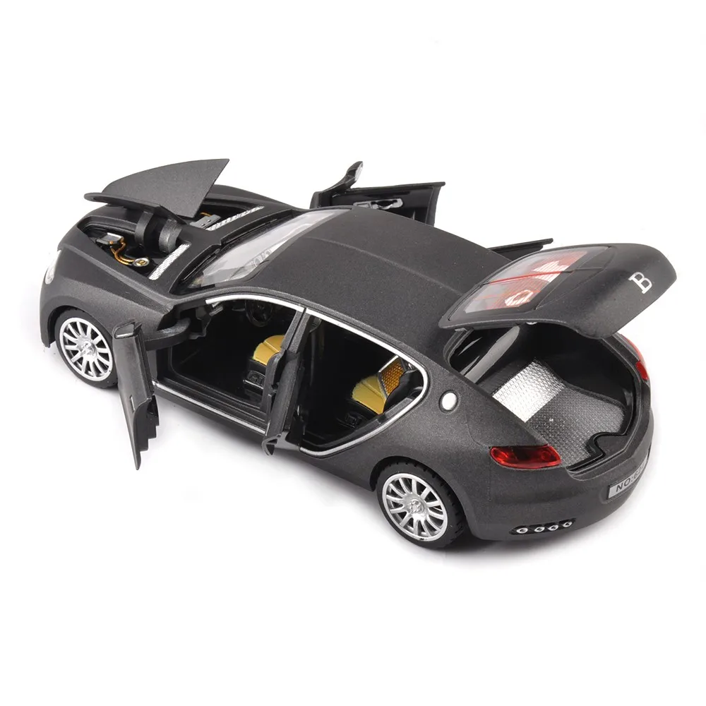 1/32 Bugatti Veyron 16C Galibier литые под давлением металлические модели автомобилей электронные игрушки для автомобилей на день рождения Рождественский подарок для мальчиков детские игрушки - Цвет: black