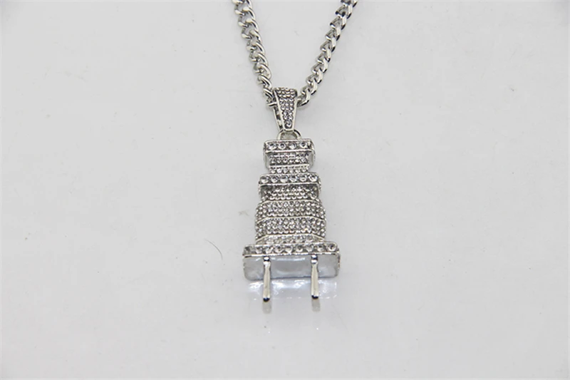 Модные ювелирные изделия мужские Iced Out Bling подвеска в виде вилки ожерелье Золото