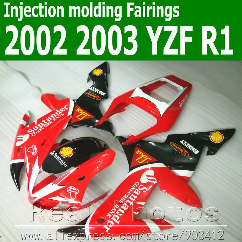 100% литья под давлением обтекатель комплект для YAMAHA 2002 2003 YZF R102 03 серебристый