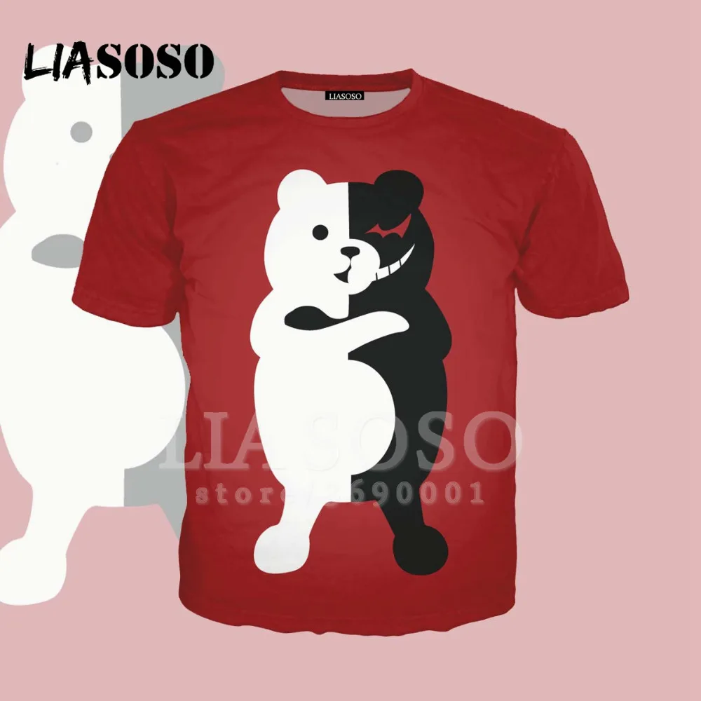LIASOSO 3D принт для женщин и мужчин аниме Danganronpa Trigger Happy Havoc Kawaii футболка девочек