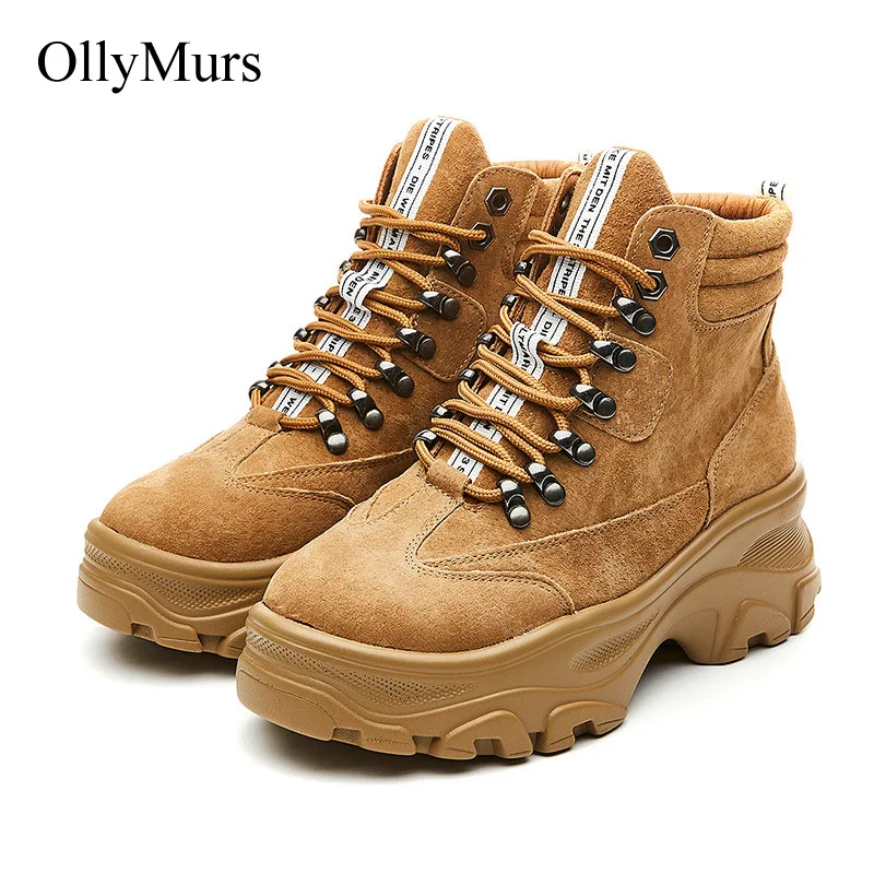 Botas mujer обувь на плоской подошве Женская платформе Обувь ботинки мартинсы
