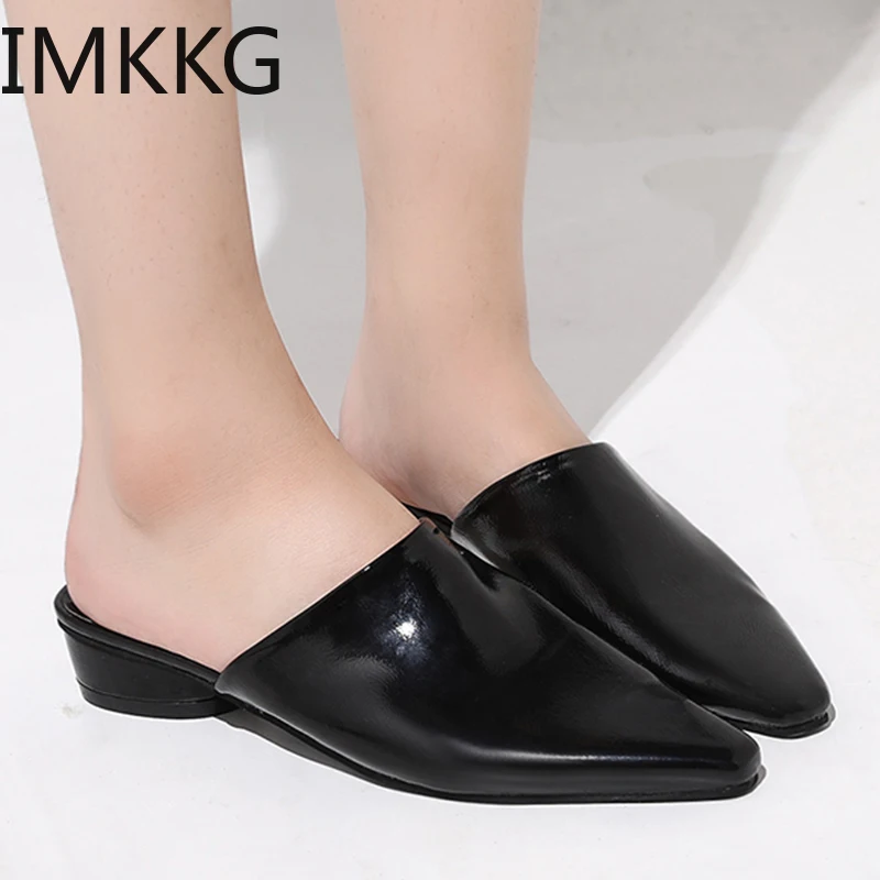 Новинка Роскошные шлепанцы Обувь ручной работы из натуральной кожи Модная